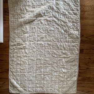 West Elm Gray Velvet Toddler Quilt